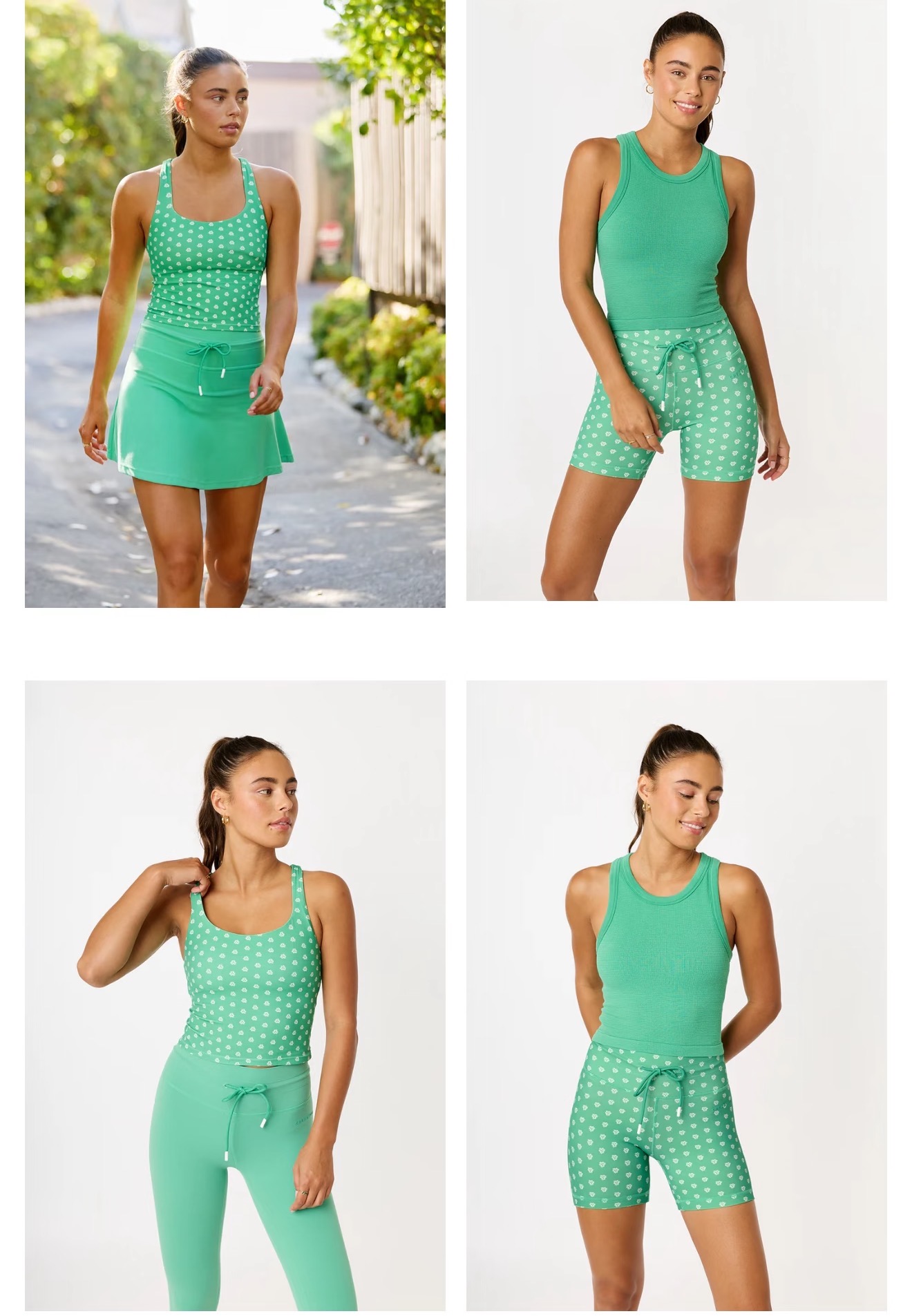 Women's Green Printed Activewear Collection