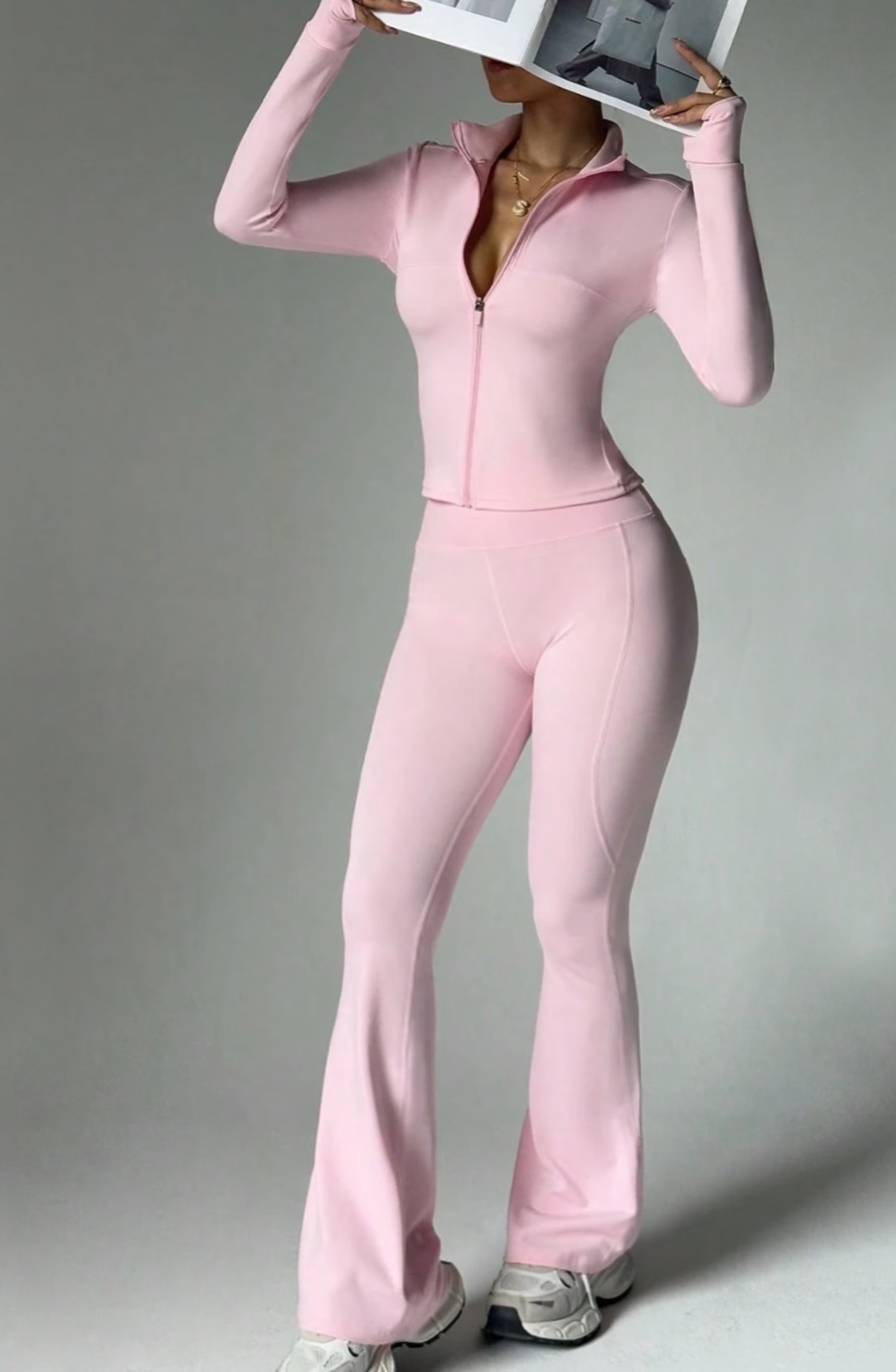 Women's Zip-Up Flare Yoga Set