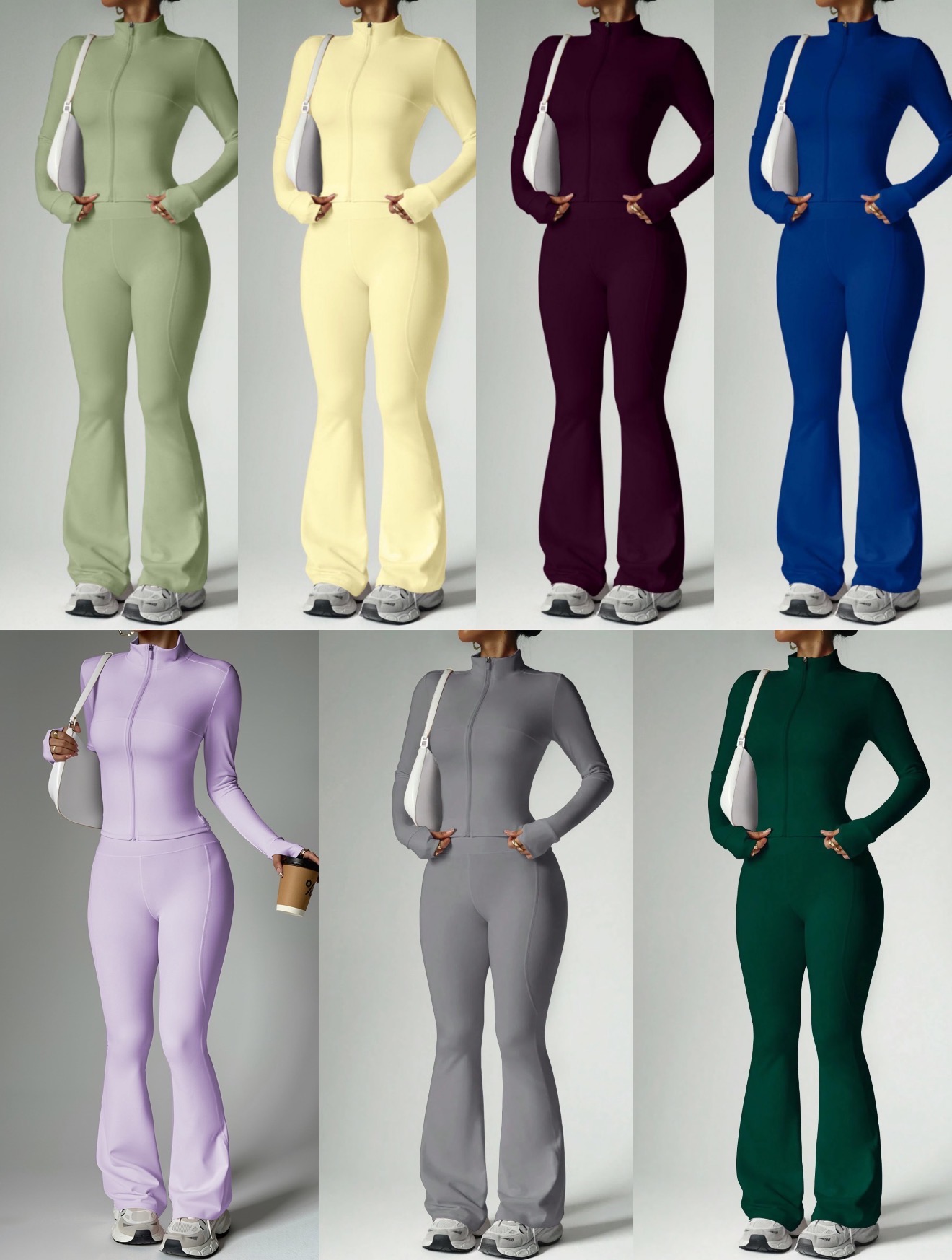 Women's Zip-Up Flare Yoga Set