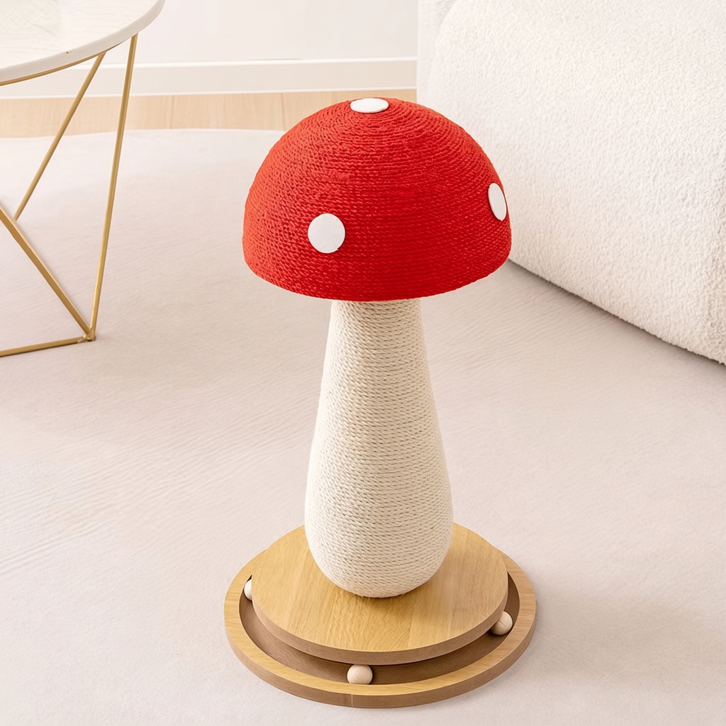 Red Mushroom Sisal Scratching Post