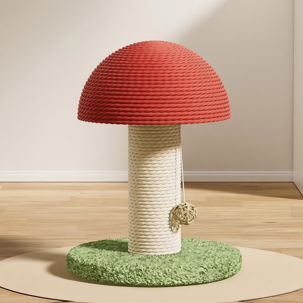 Red Mushroom Sisal Scratching Post