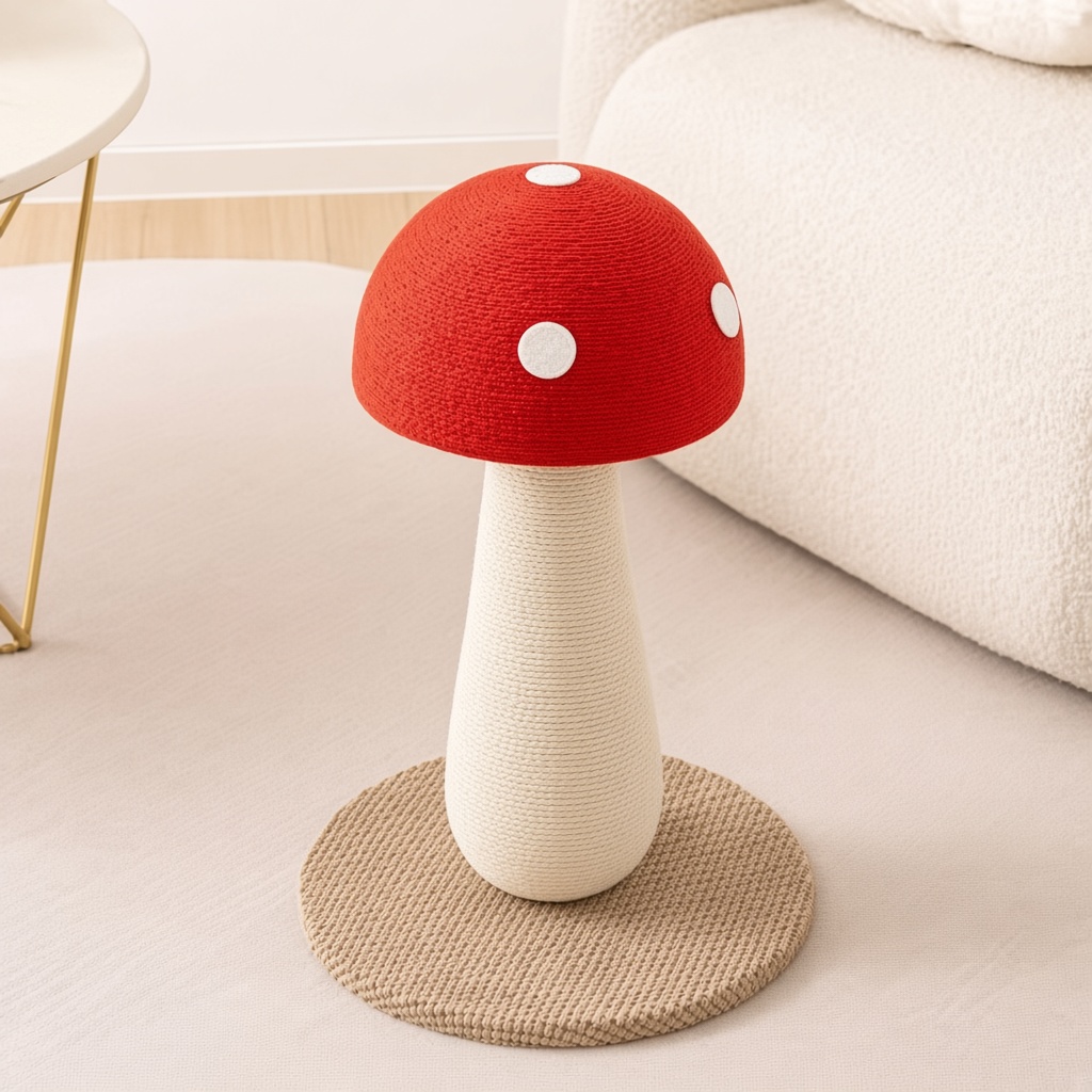 Red Mushroom Sisal Scratching Post