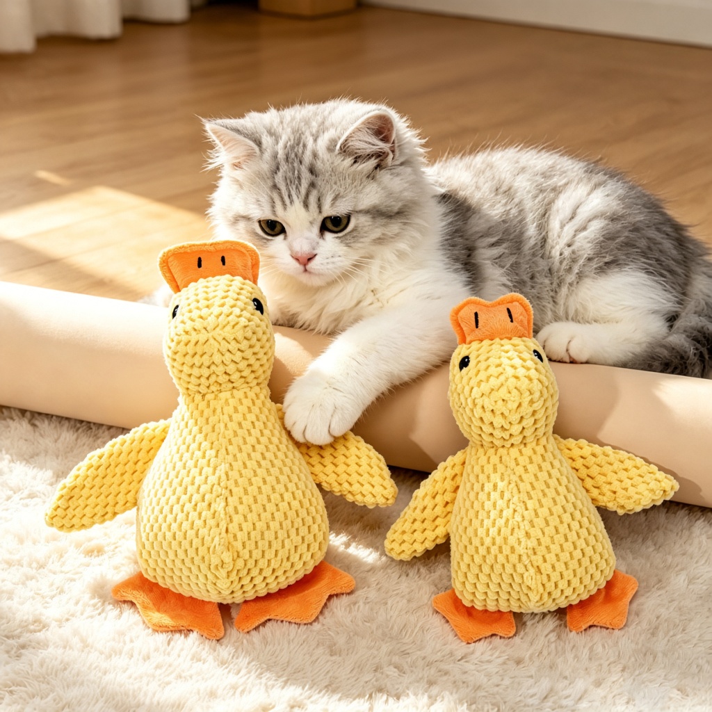 Crinkle Catnip Plush Duck Toy