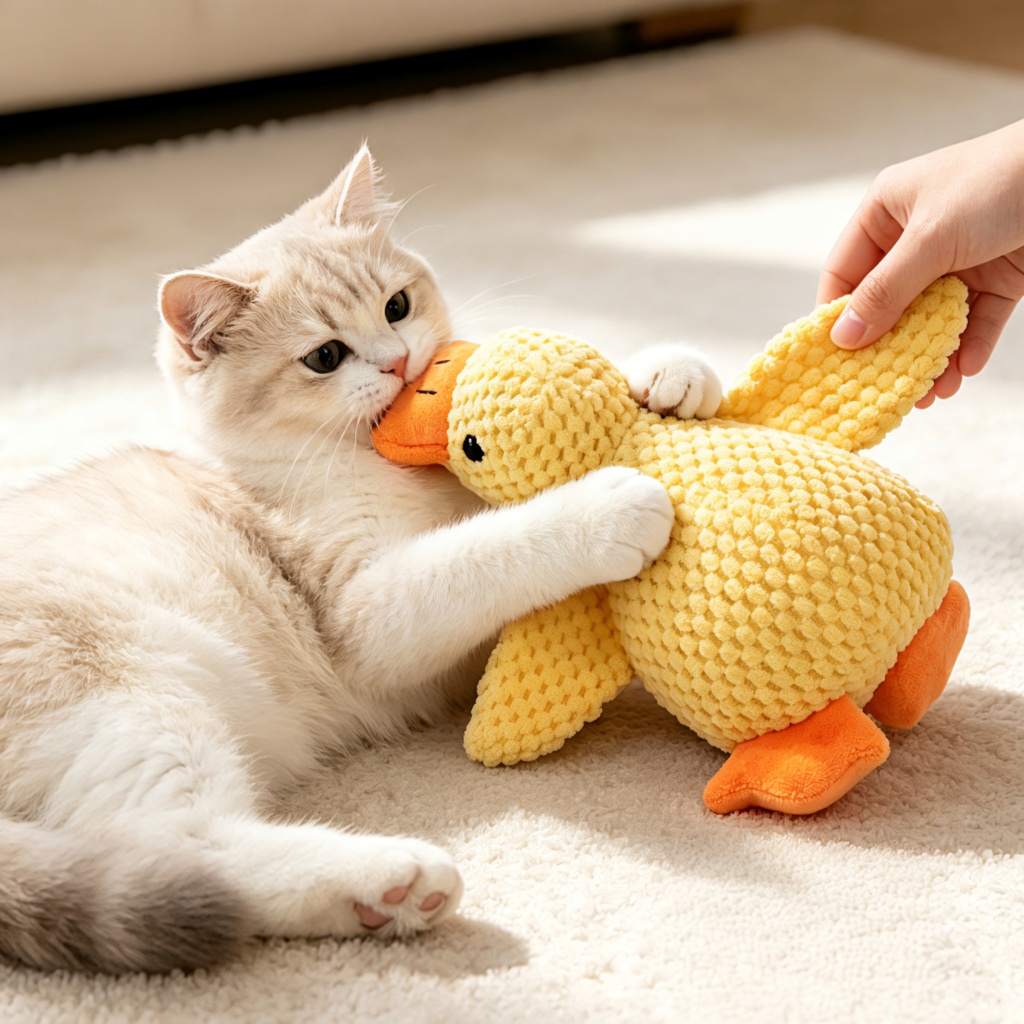 Crinkle Catnip Plush Duck Toy