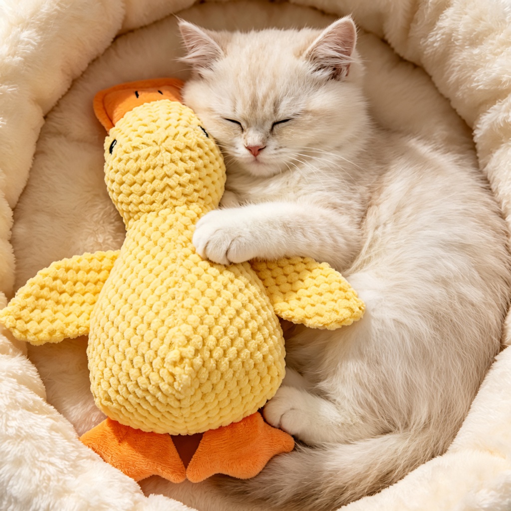 Crinkle Catnip Plush Duck Toy
