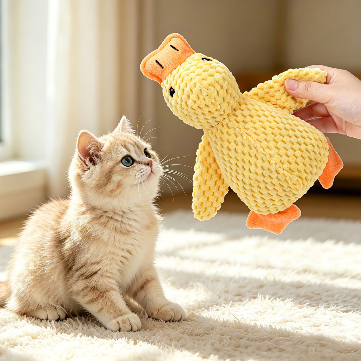 Crinkle Catnip Plush Duck Toy