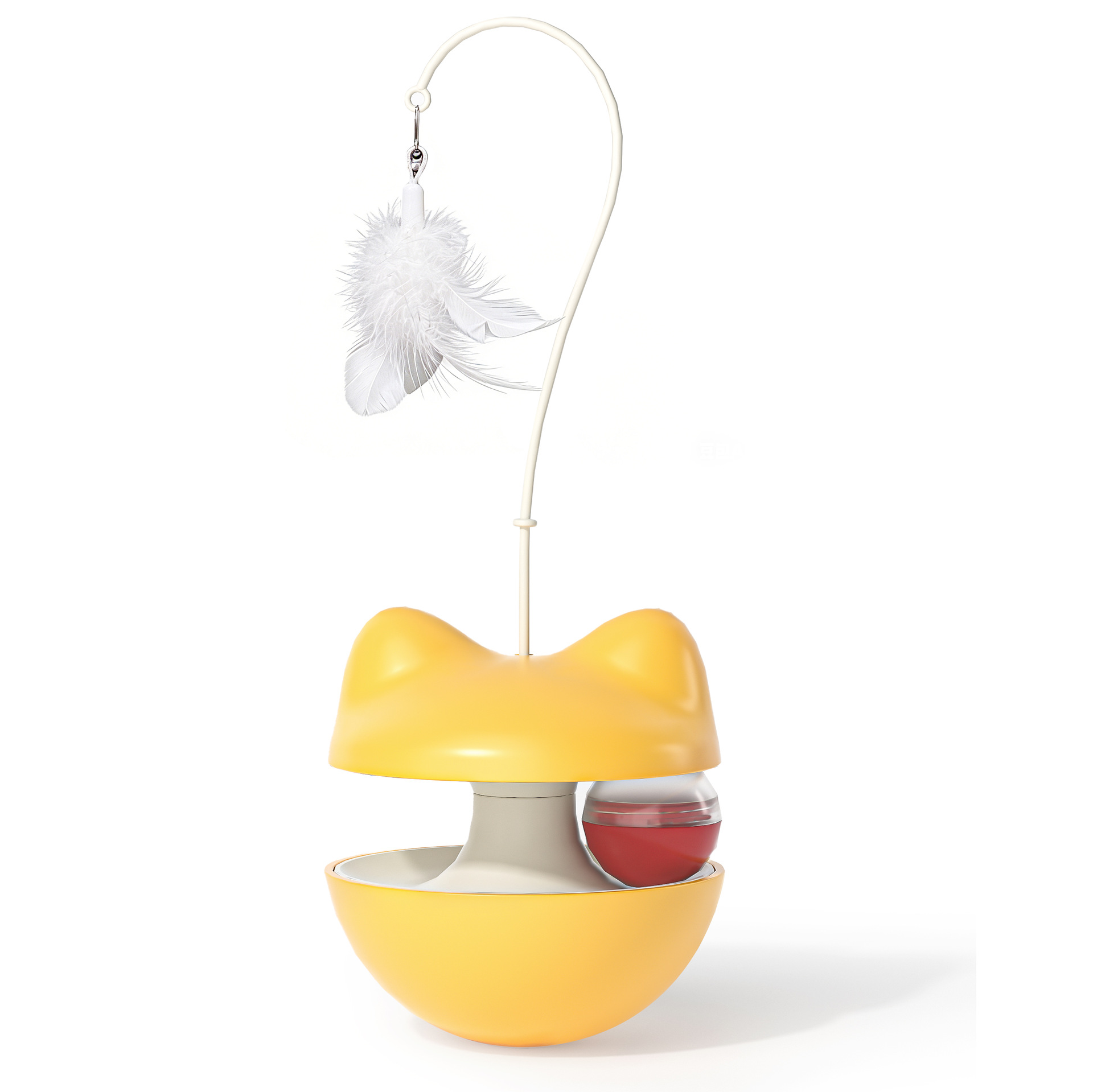 Tumbler Treat Feeder Feather Toy