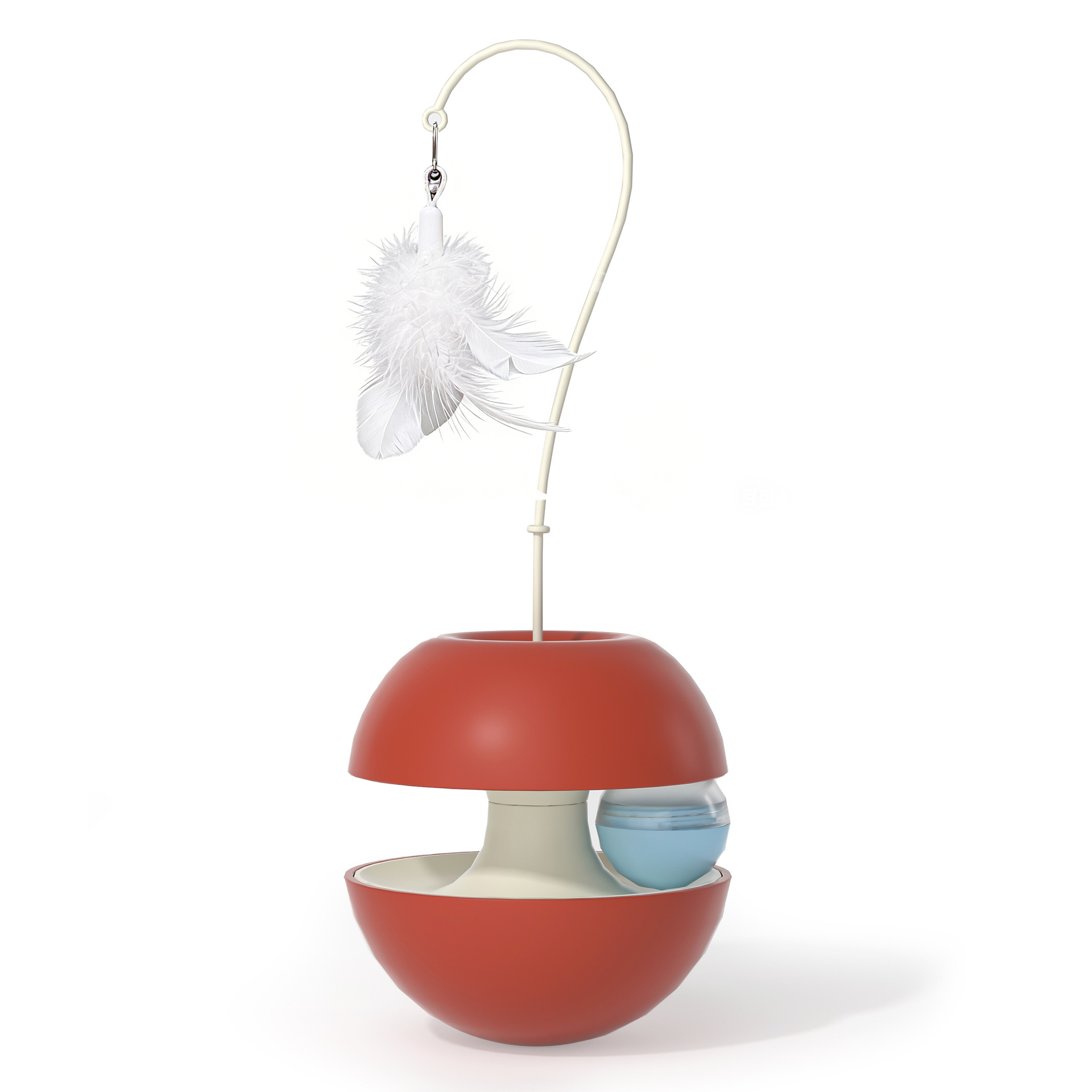 Tumbler Treat Feeder Feather Toy