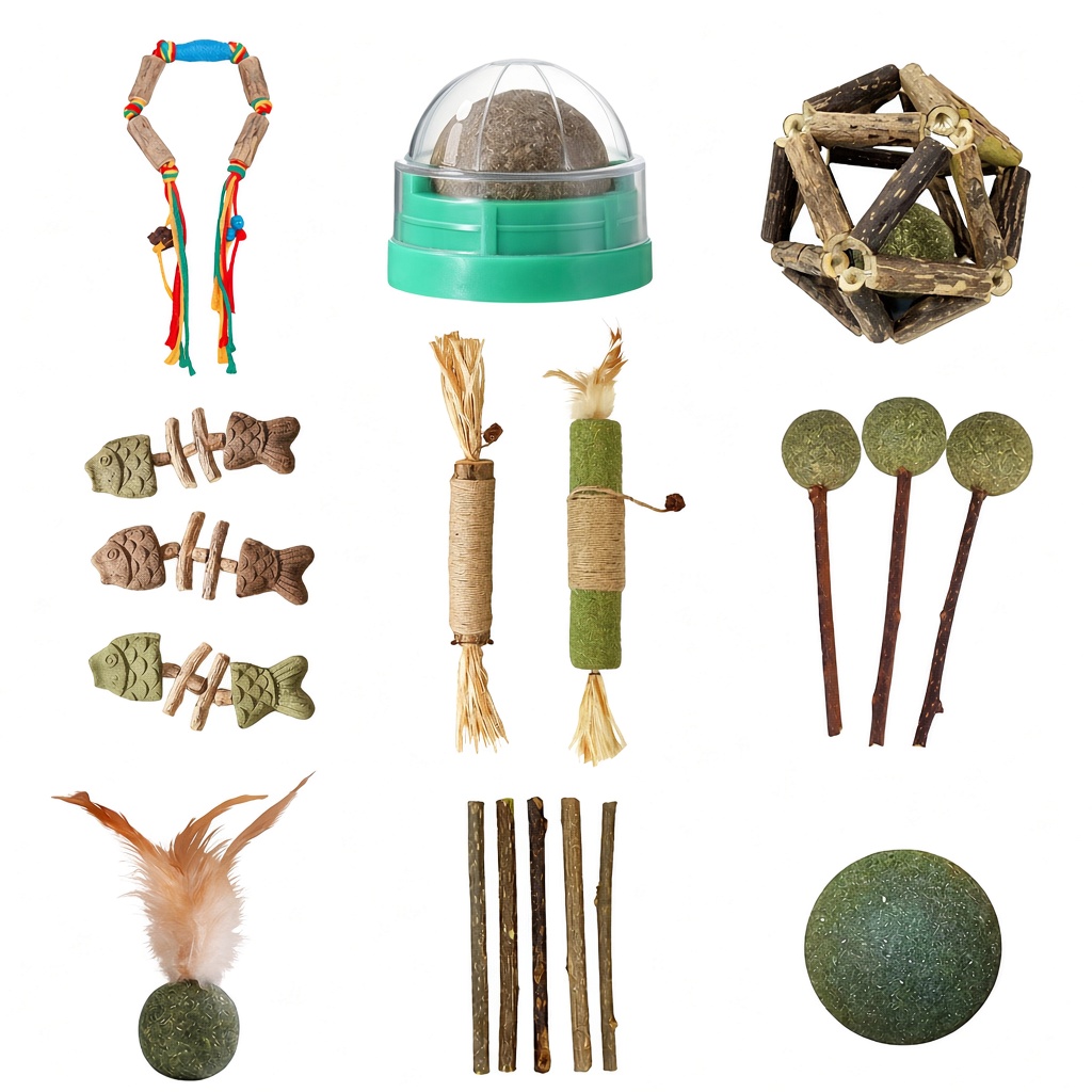 Silvervine & Catnip Natural Chew Toy Assortment
