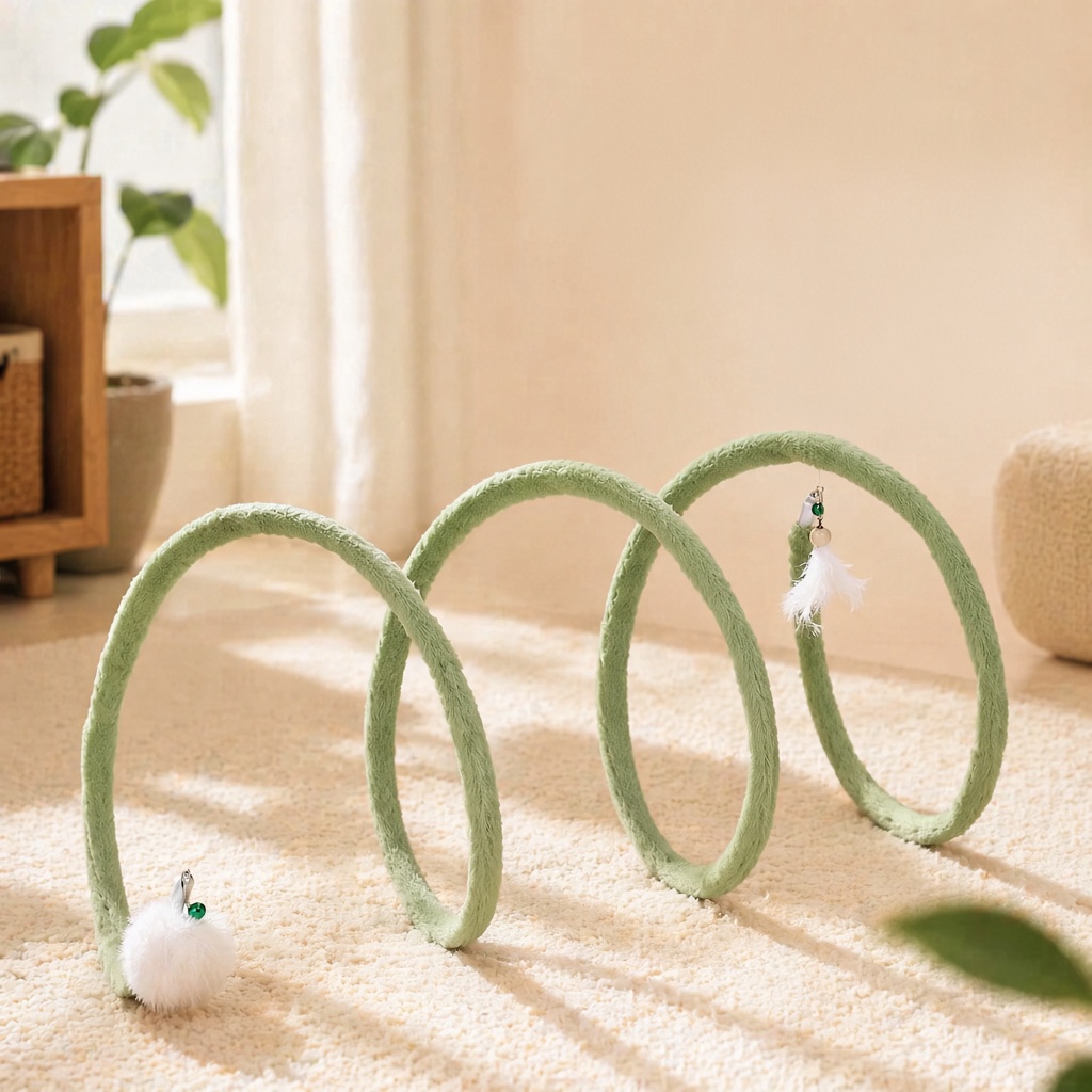 Spiral Plush Cat Spring Toy