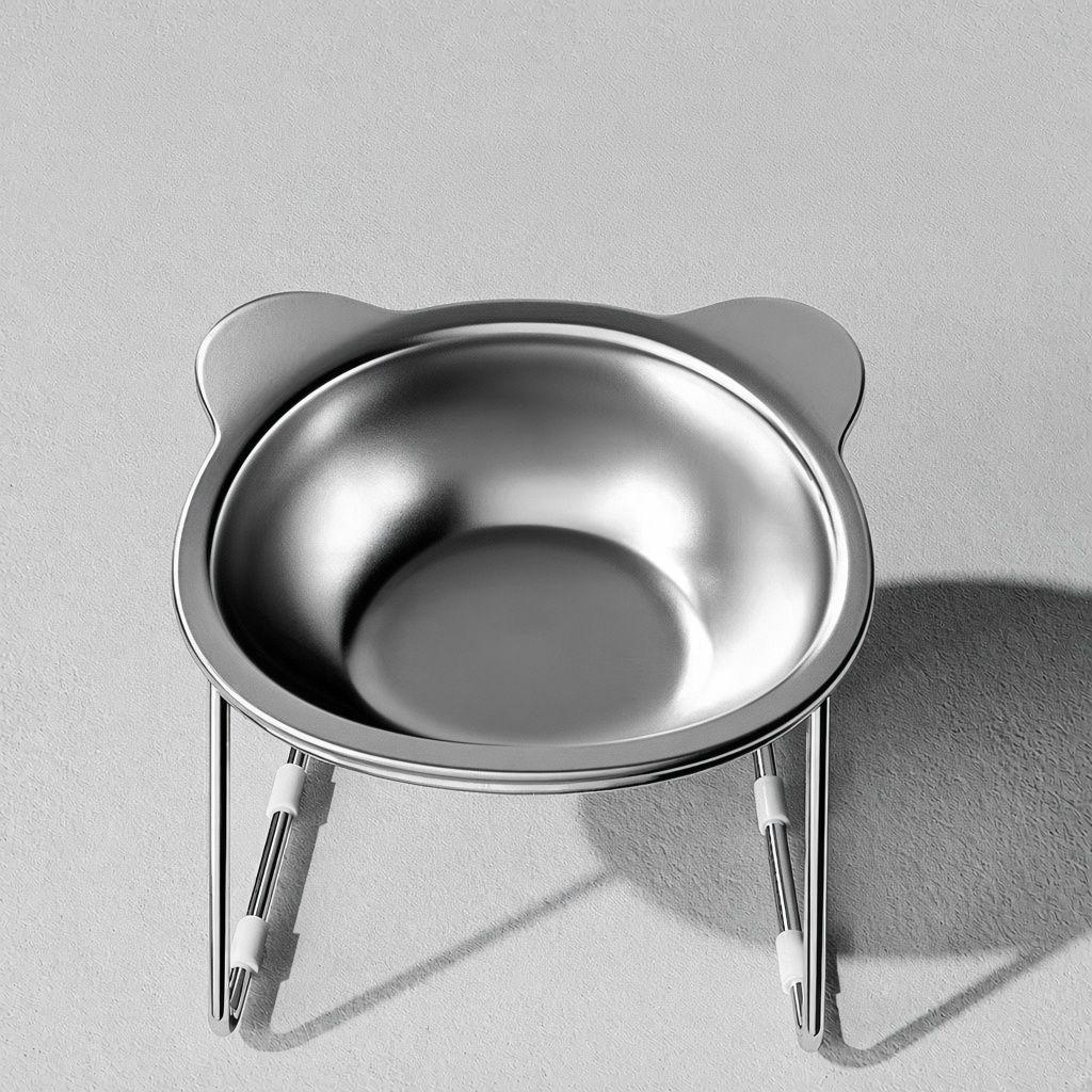 Elevated Stainless Steel Panda Pet Bowl