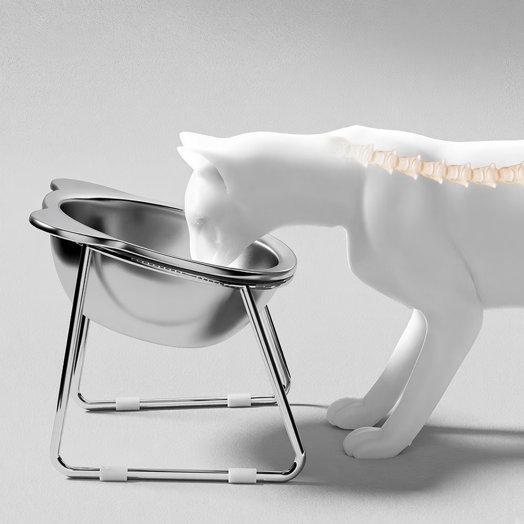 Elevated Stainless Steel Panda Pet Bowl