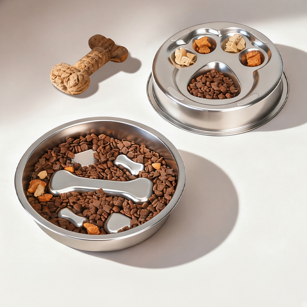 Stainless Steel Slow Feeder Pet Bowl
