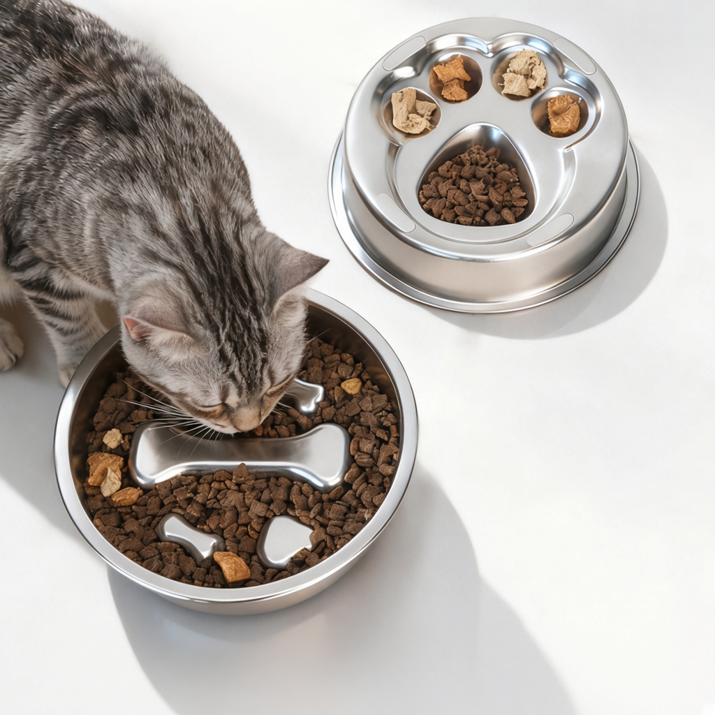 Stainless Steel Slow Feeder Pet Bowl