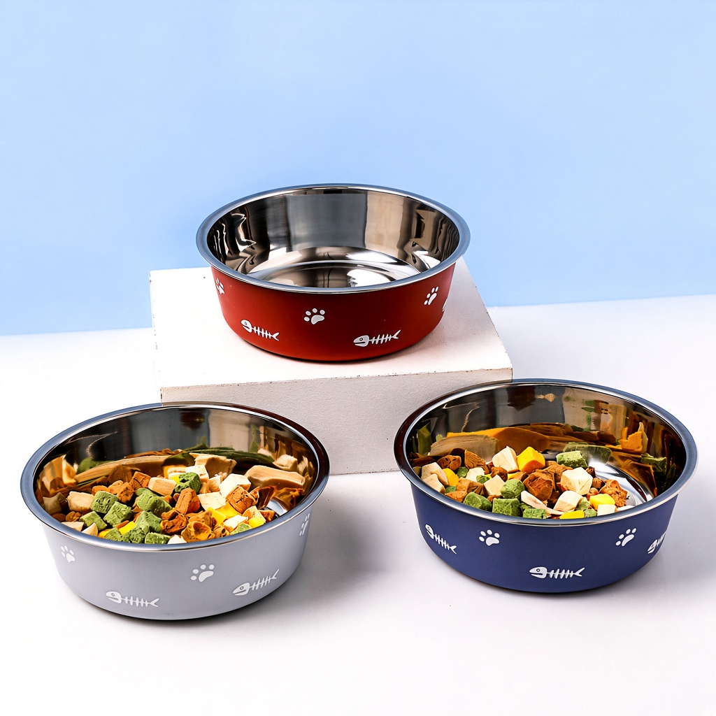 Nordic Double-Wall Suction Stainless Pet Bowl