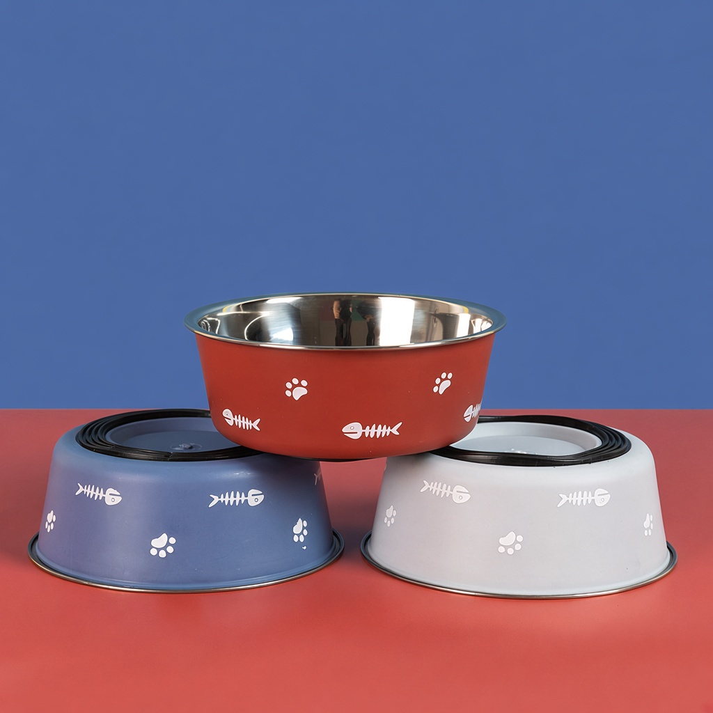 Nordic Double-Wall Suction Stainless Pet Bowl