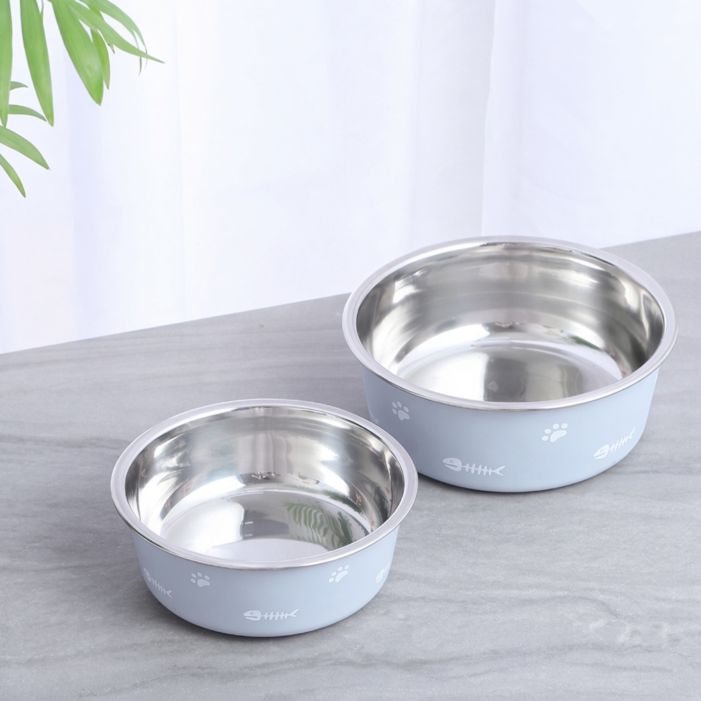 Nordic Double-Wall Suction Stainless Pet Bowl