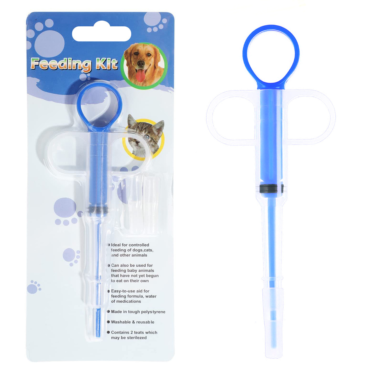 Dual-Tip Pet Medicine Feeder