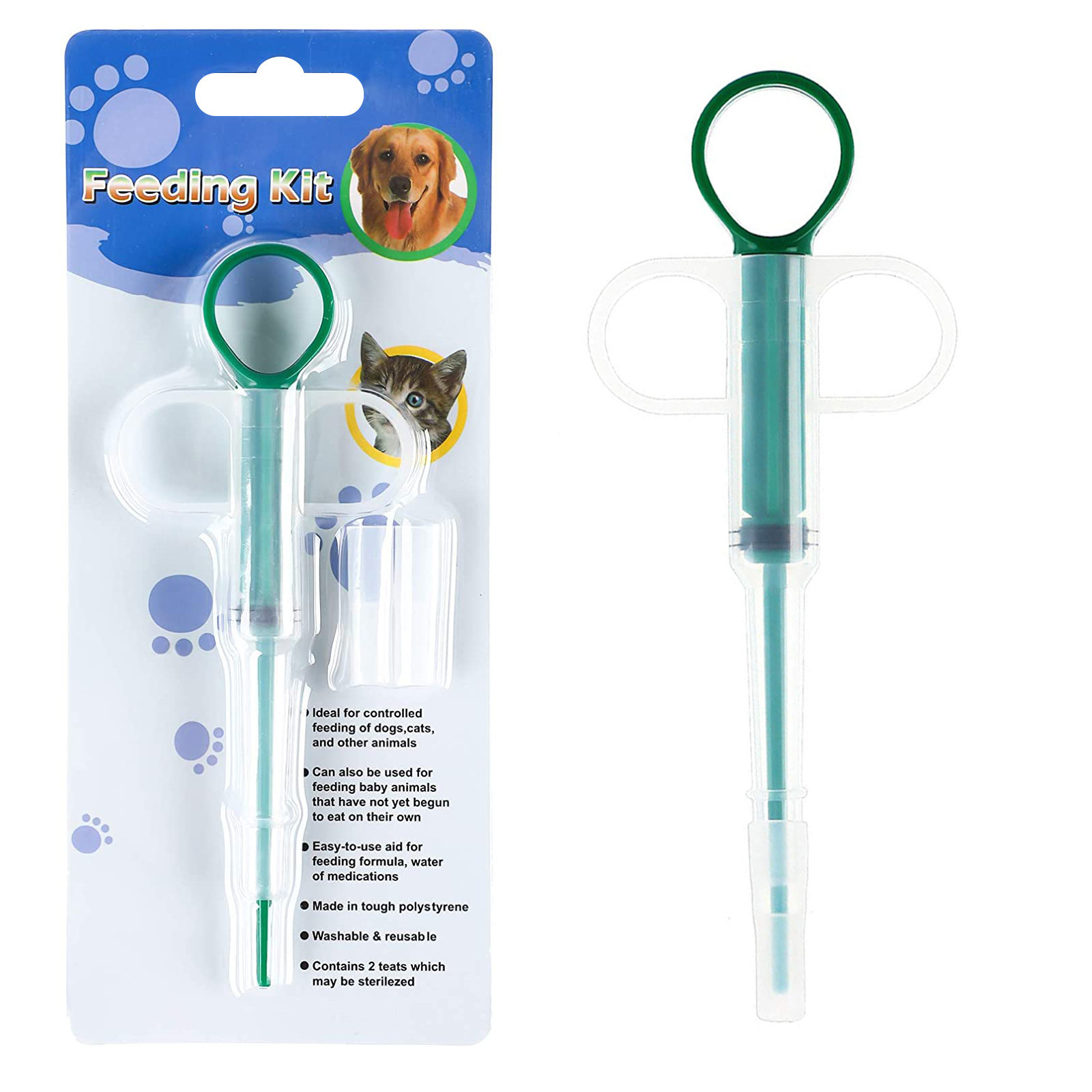 Dual-Tip Pet Medicine Feeder
