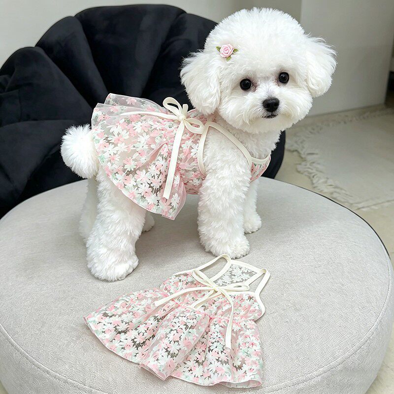 Cherry Blossom Mesh Pet Dress