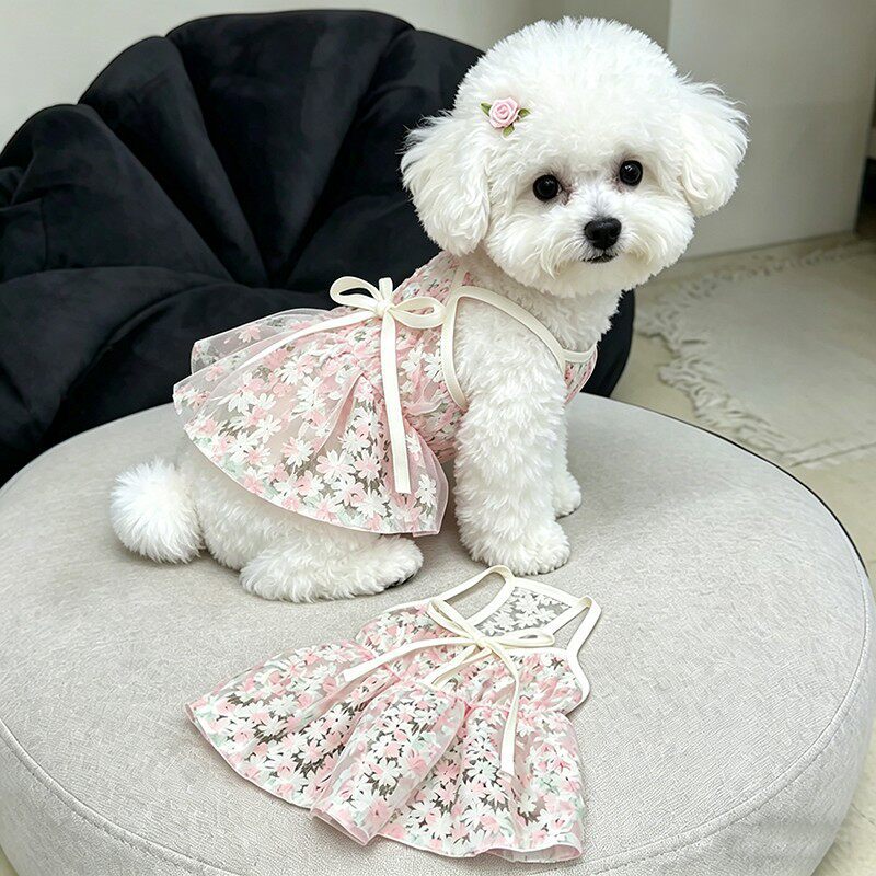 Cherry Blossom Mesh Pet Dress