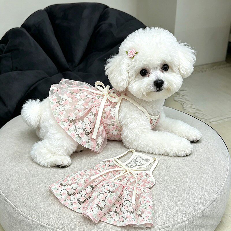 Cherry Blossom Mesh Pet Dress