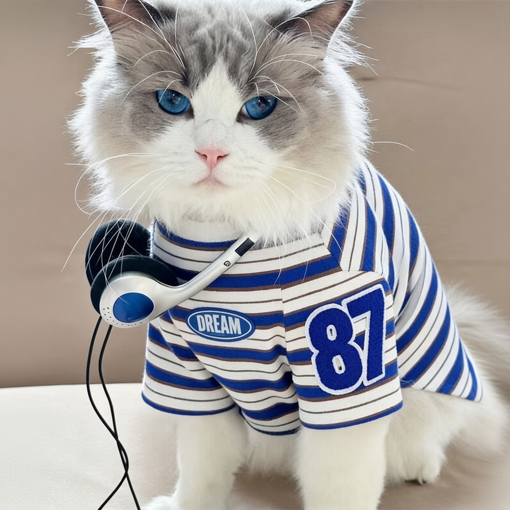 Blue Stripe Short-Sleeve Pet Tee