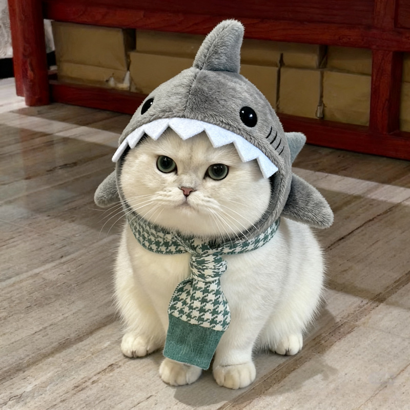 Plush Shark Pet Hood