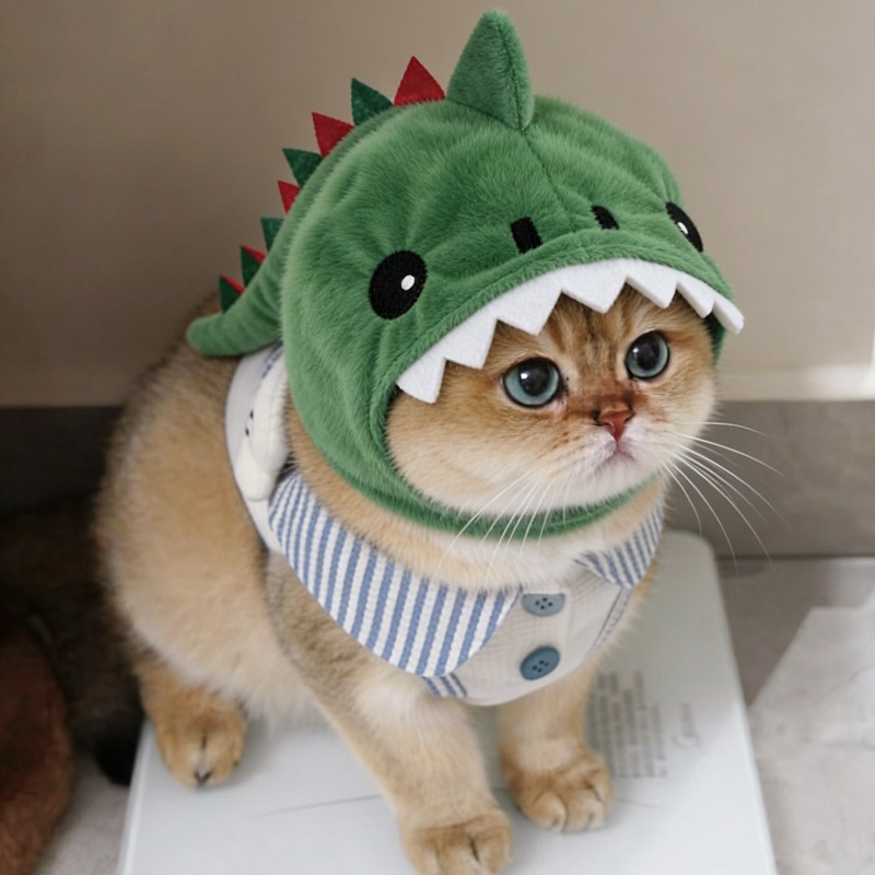 Plush Dinosaur Pet Hood