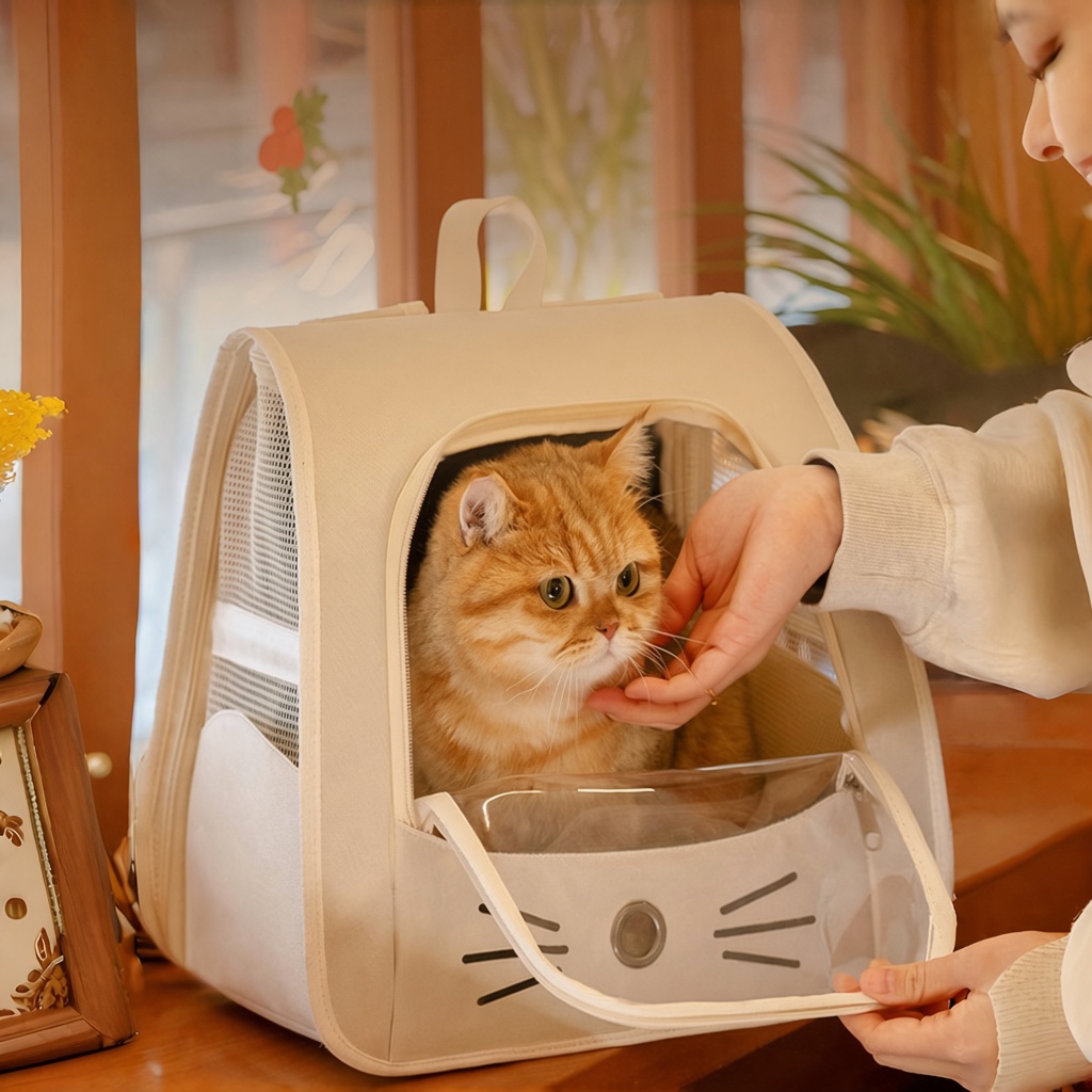Transparent-Window Cat Carrier Backpack