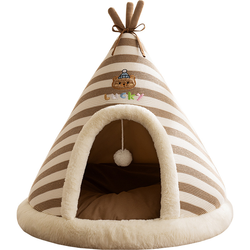 Knitted Teepee Pet Tent Bed