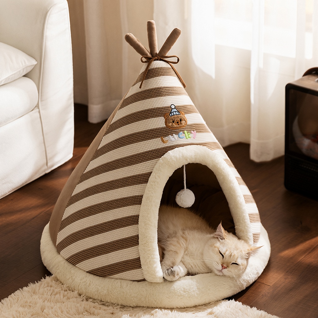Knitted Teepee Pet Tent Bed