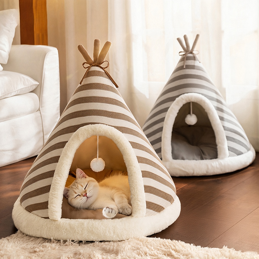 Knitted Teepee Pet Tent Bed