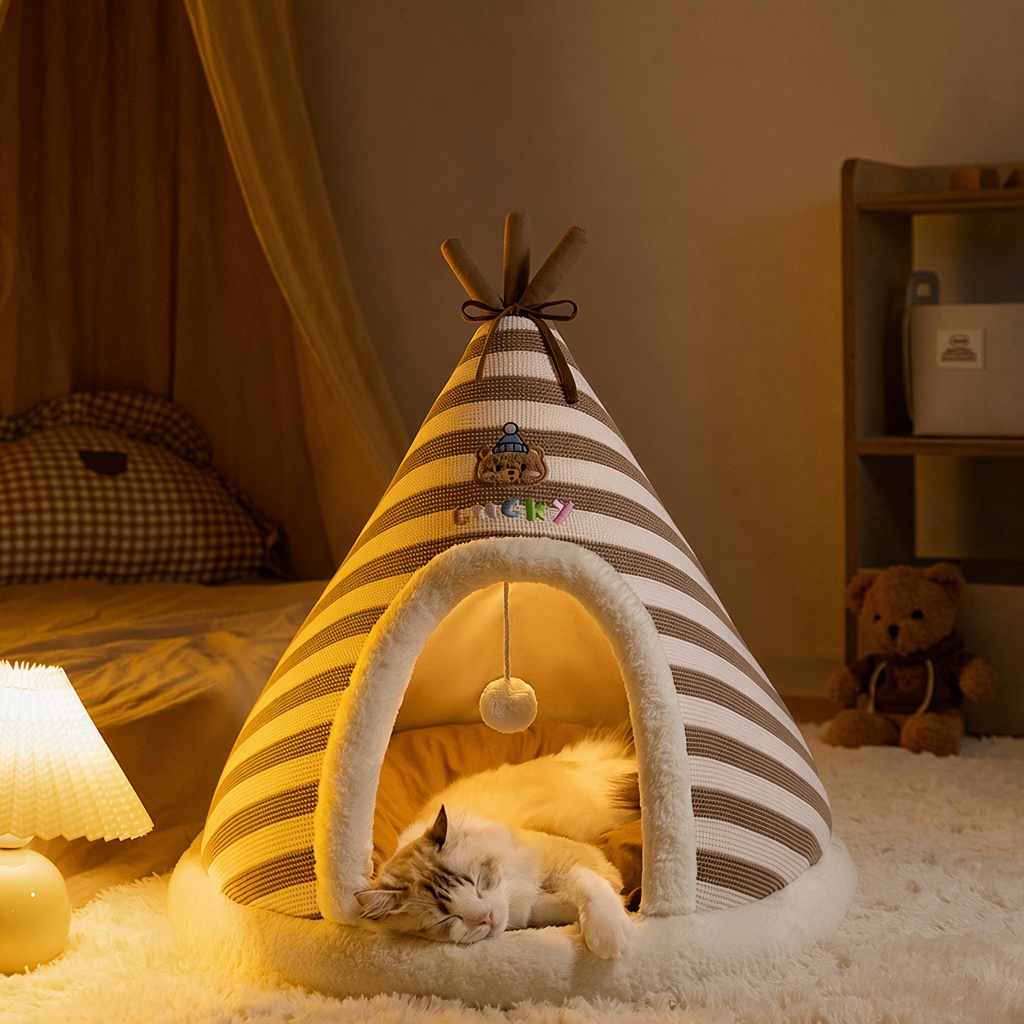 Knitted Teepee Pet Tent Bed