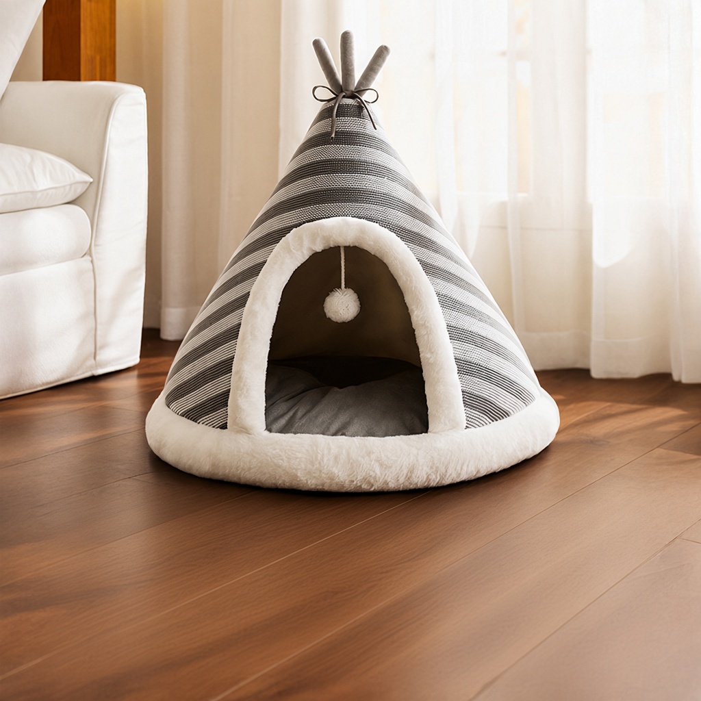Knitted Teepee Pet Tent Bed