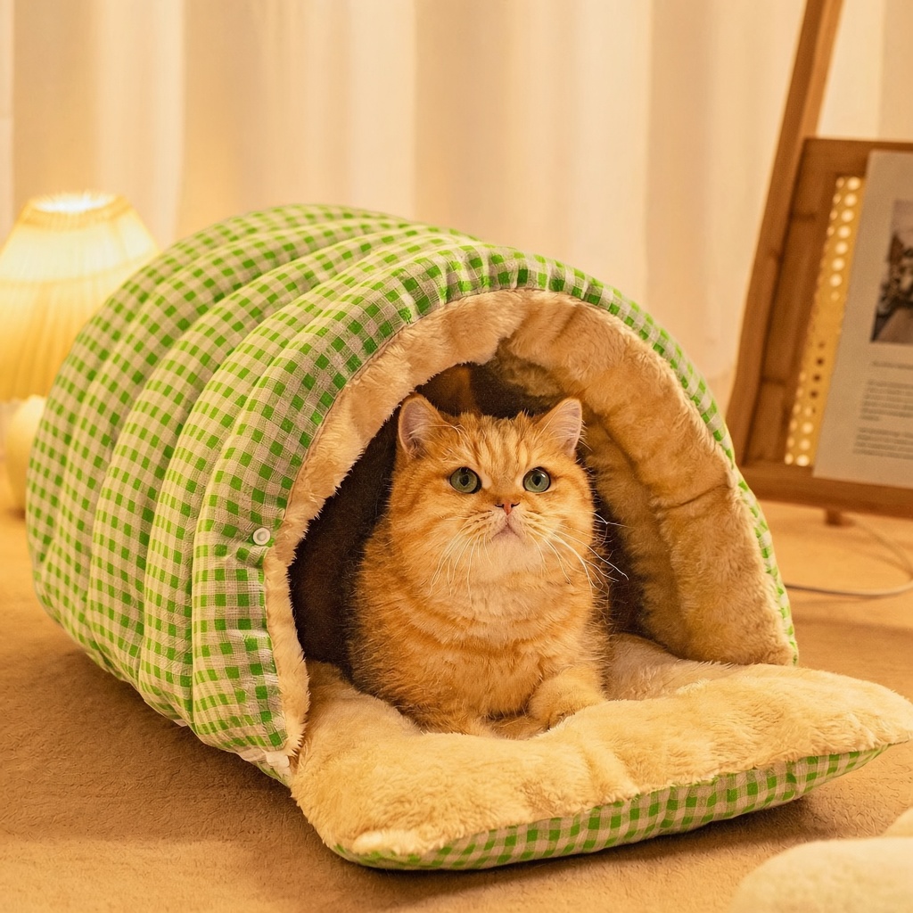 Caterpillar Enclosed Pet Cave Bed