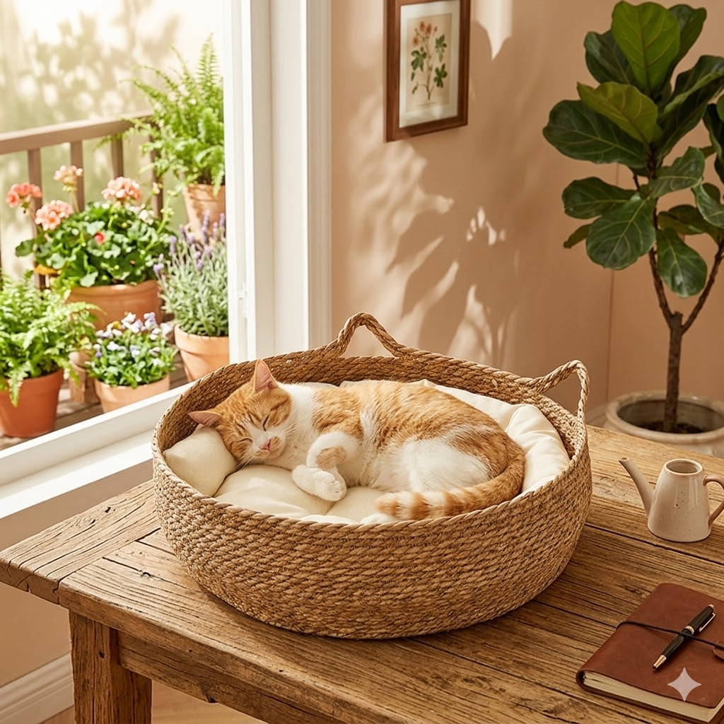 Cattail Woven Cat-Ear House