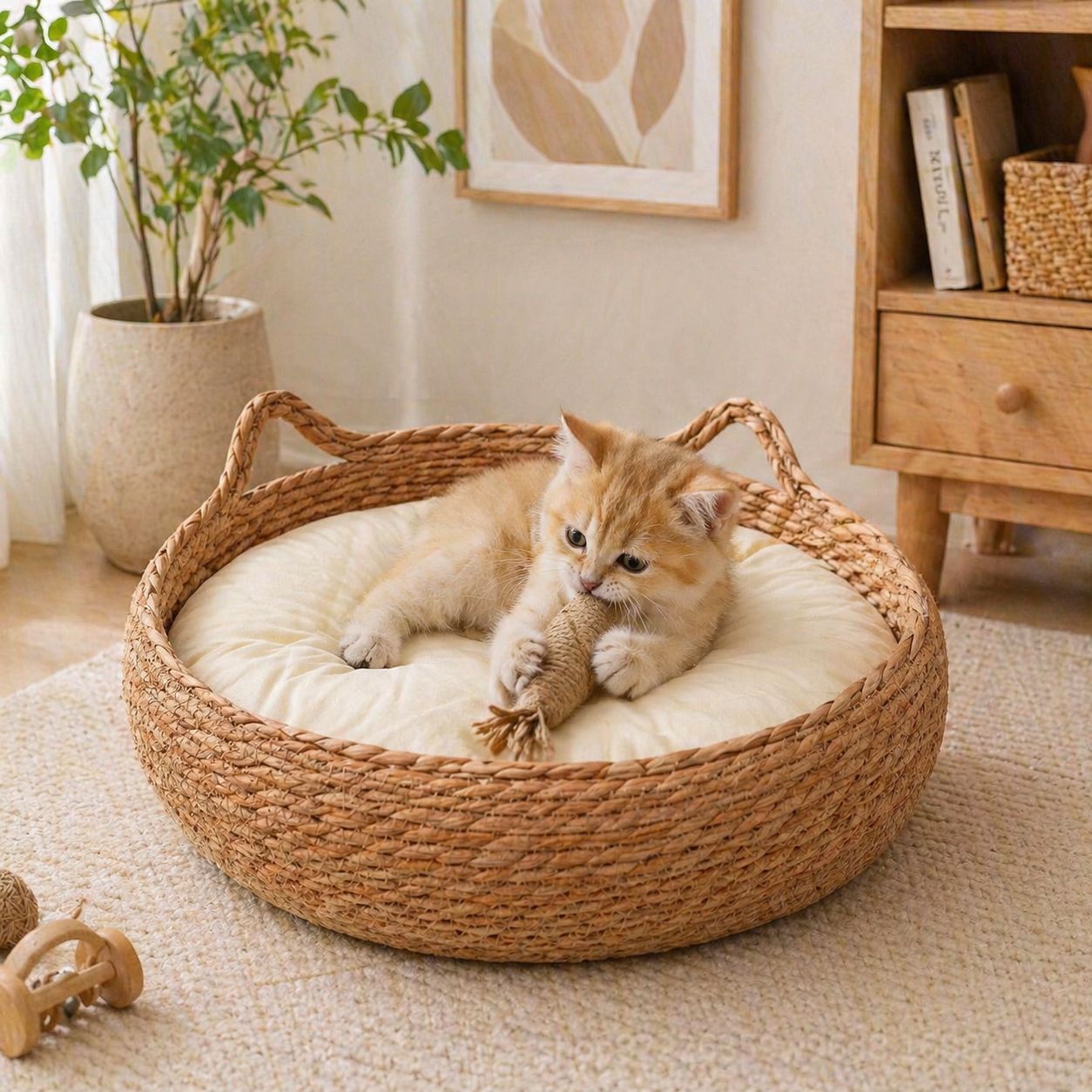 Cattail Woven Cat-Ear House