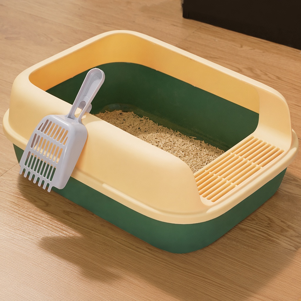 Semi-Enclosed High-Rim Litter Box