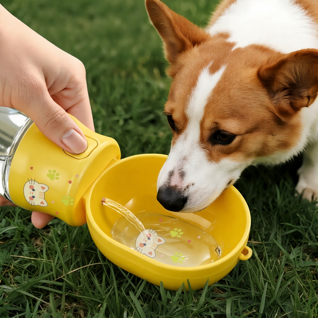 Printed Travel Pet Water Bottle