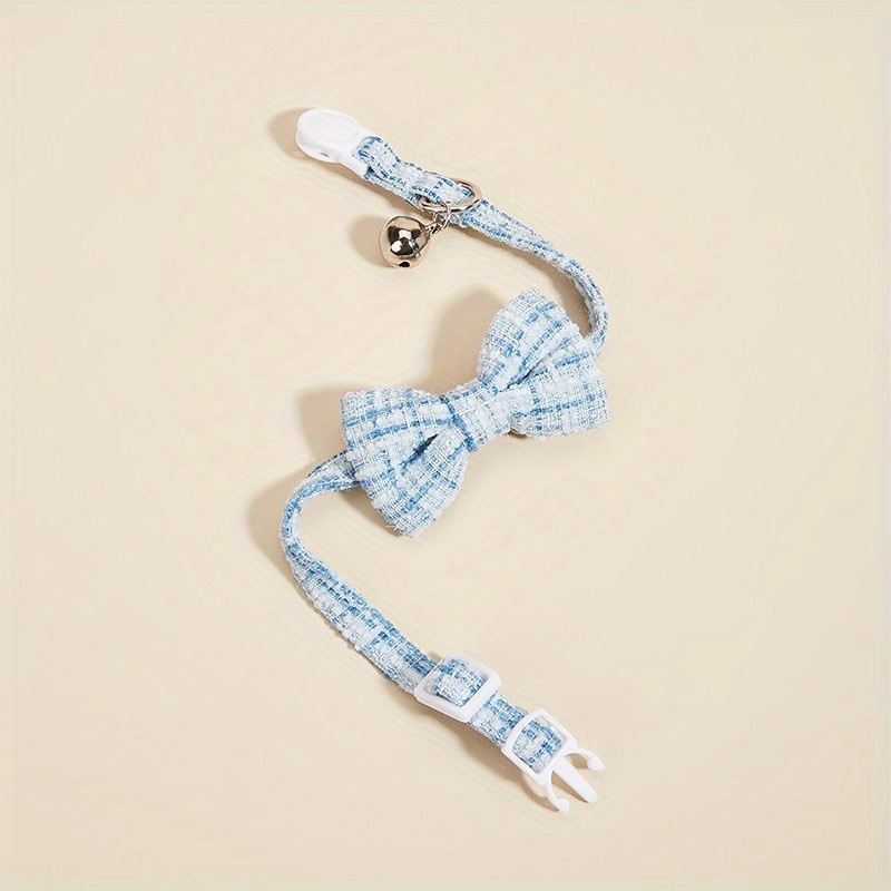 Tweed Bowtie Bell Pet Collar