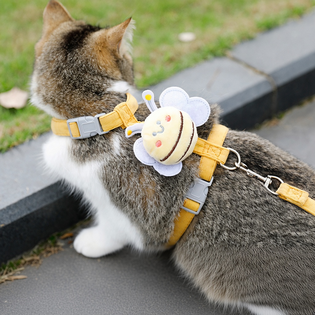 Bee Plush H-Style Cat Harness & Leash