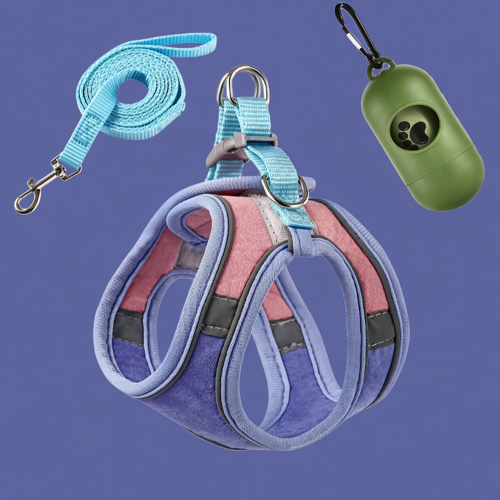 Reflective Vest-Style Cat Harness & Leash