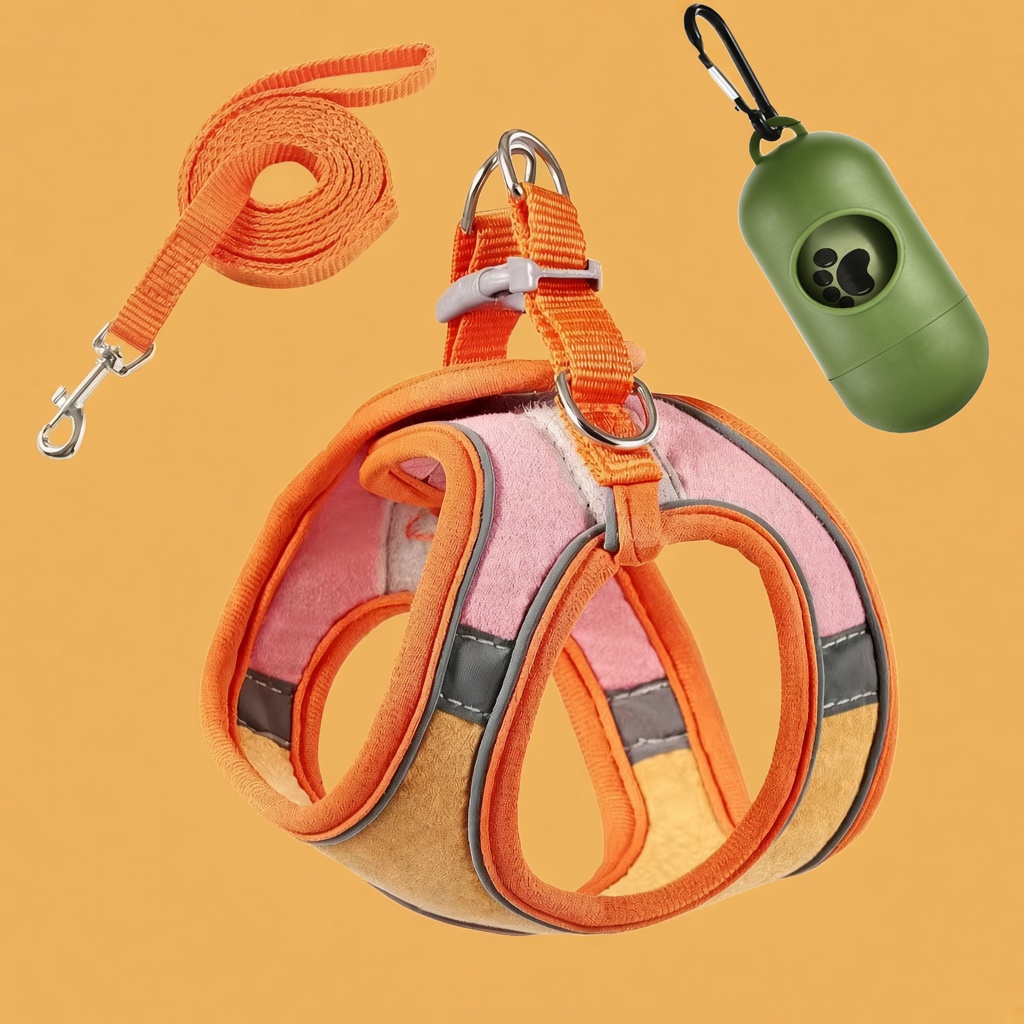 Reflective Vest-Style Cat Harness & Leash